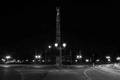 View of illuminated city at night