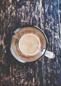 High angle view of coffee on table