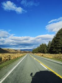 Surface level of road against sky