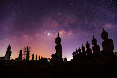 View of temple against sky at night