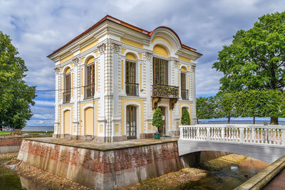 Low angle view of historic building against sky