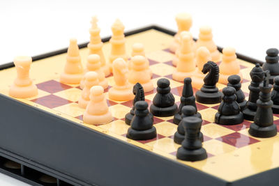 Games,chess,checkers,on white background.