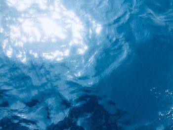 Low angle view of swimming pool in sea