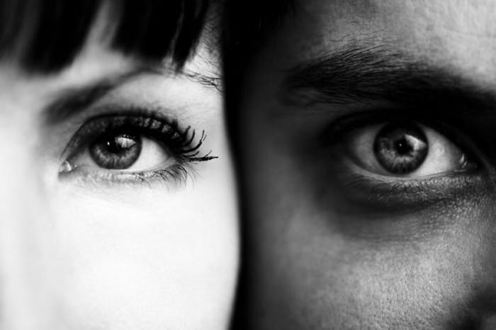 human eye, close-up, looking at camera, portrait, human face, headshot, lifestyles, part of, eyelash, human skin, eyesight, indoors, extreme close up, young adult, extreme close-up, front view, sensory perception