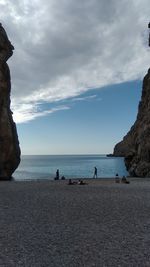 Scenic view of beach against sky