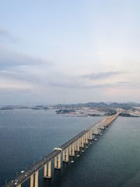 High angle view of sea against sky