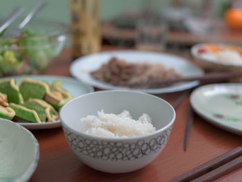 Close-up of food on table