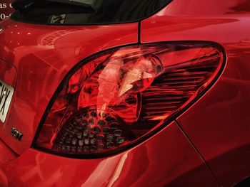 High angle view of red car