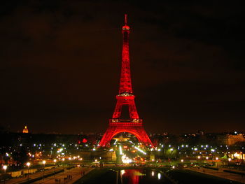 Illuminated city at night