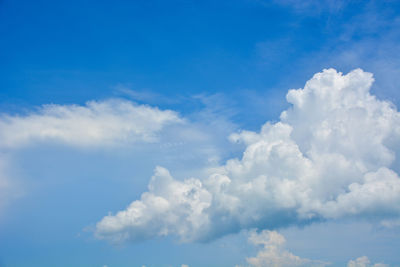 Low angle view of clouds in blue sky