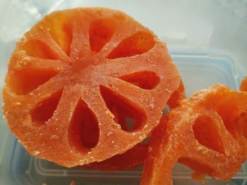 High angle view of dessert