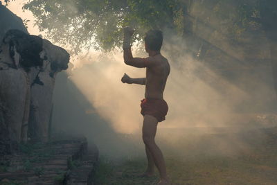 Martial arts of muay thai or thai boxing at thailand, muay thai at ayutthaya thailand