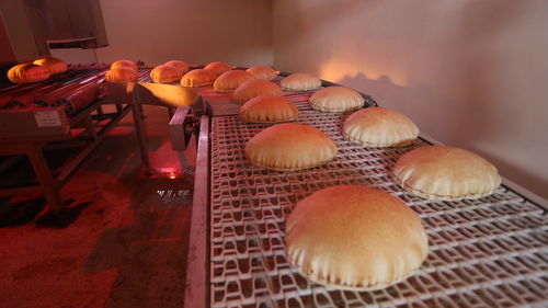 Close-up of mushrooms growing on table