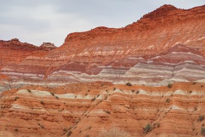 View of rock formations in desert