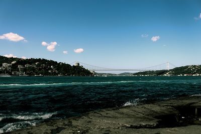  bosporus bridge over marmara  sea against sky in kandilli 