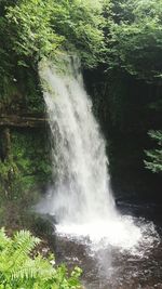 Scenic view of waterfall