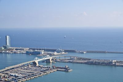 High angle view of sea against sky