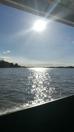Scenic view of sea against sky on sunny day