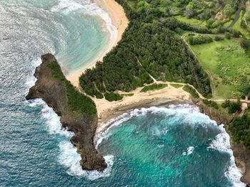 High angle view of sea shore
