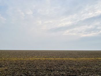 Scenic view of field against sky