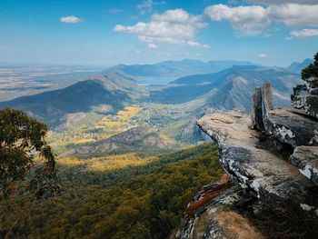 High angle view of landscape against sky