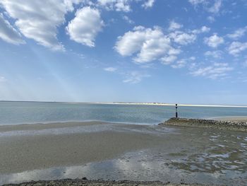 Scenic view of beach against sky