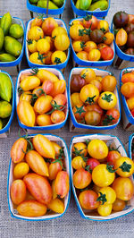 High angle view of fruits for sale in market