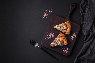 High angle view of food on table