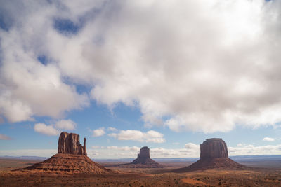 Panoramic view of rock formations against sky