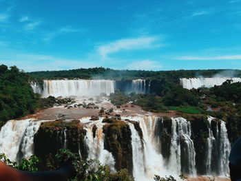 Scenic view of waterfall in forest