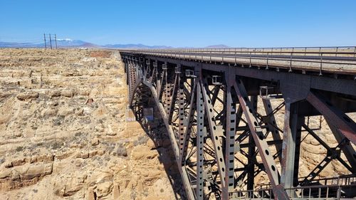 Metallic bridge against clear sky