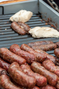 Sausages on barbecue