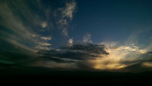 Scenic view of cloudy sky during sunset