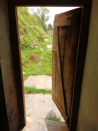 Entrance of old abandoned building