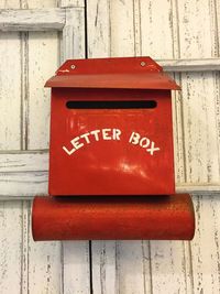 Close-up of mailbox