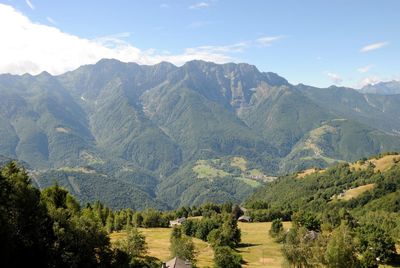 Scenic view of mountains against sky