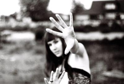 Close-up of woman hand