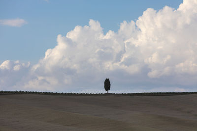 Scenic view of land against sky