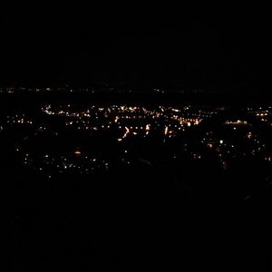 View of illuminated cityscape