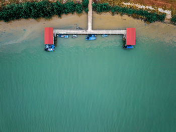 Aerial view of pier over sea