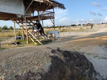 People working on field