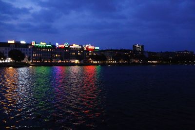 Illuminated city at night