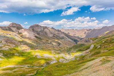 Scenic view of the french alps in mercantour national park in south of france against dramatic sky