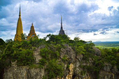 View of temple against cloudy sky