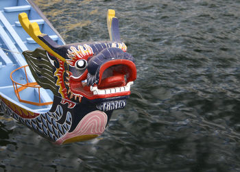 Close-up of boat in water