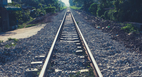 Surface level of railroad tracks