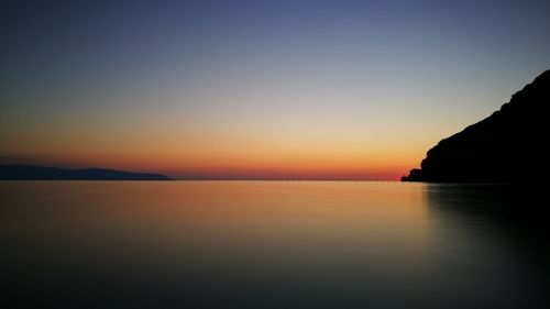 Scenic view of sea at sunset