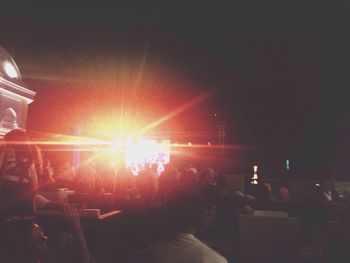 Illuminated lights at night