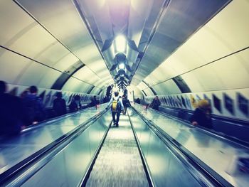 Low angle view of escalator