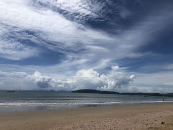 Scenic view of beach against sky